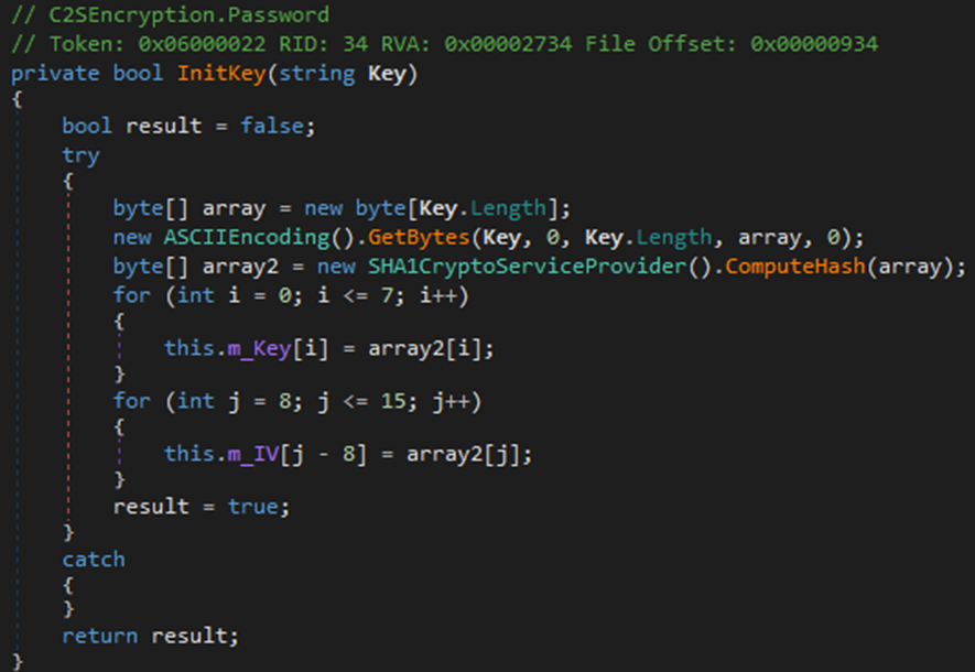 Observing the key initialization process in C2SConnection.dll