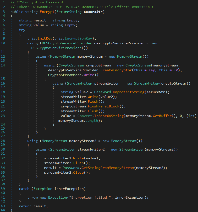 Viewing DES encryption in the Encrypt function